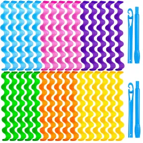 Heatless Hair Curlers Wave Curls Styling Kit For Women Girls On Hair Care - 30 Pcs - 6 Colors - 55 Cm 11.81 Inch (Option: 55cm)